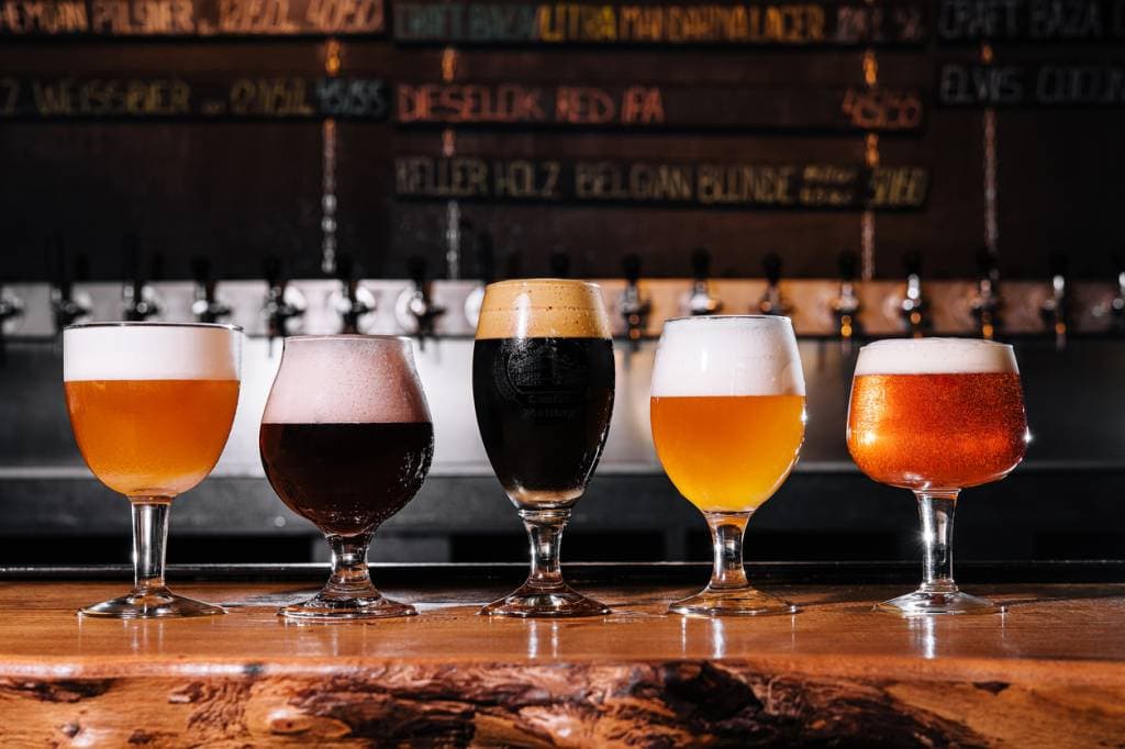 Différents types de bières et
malts